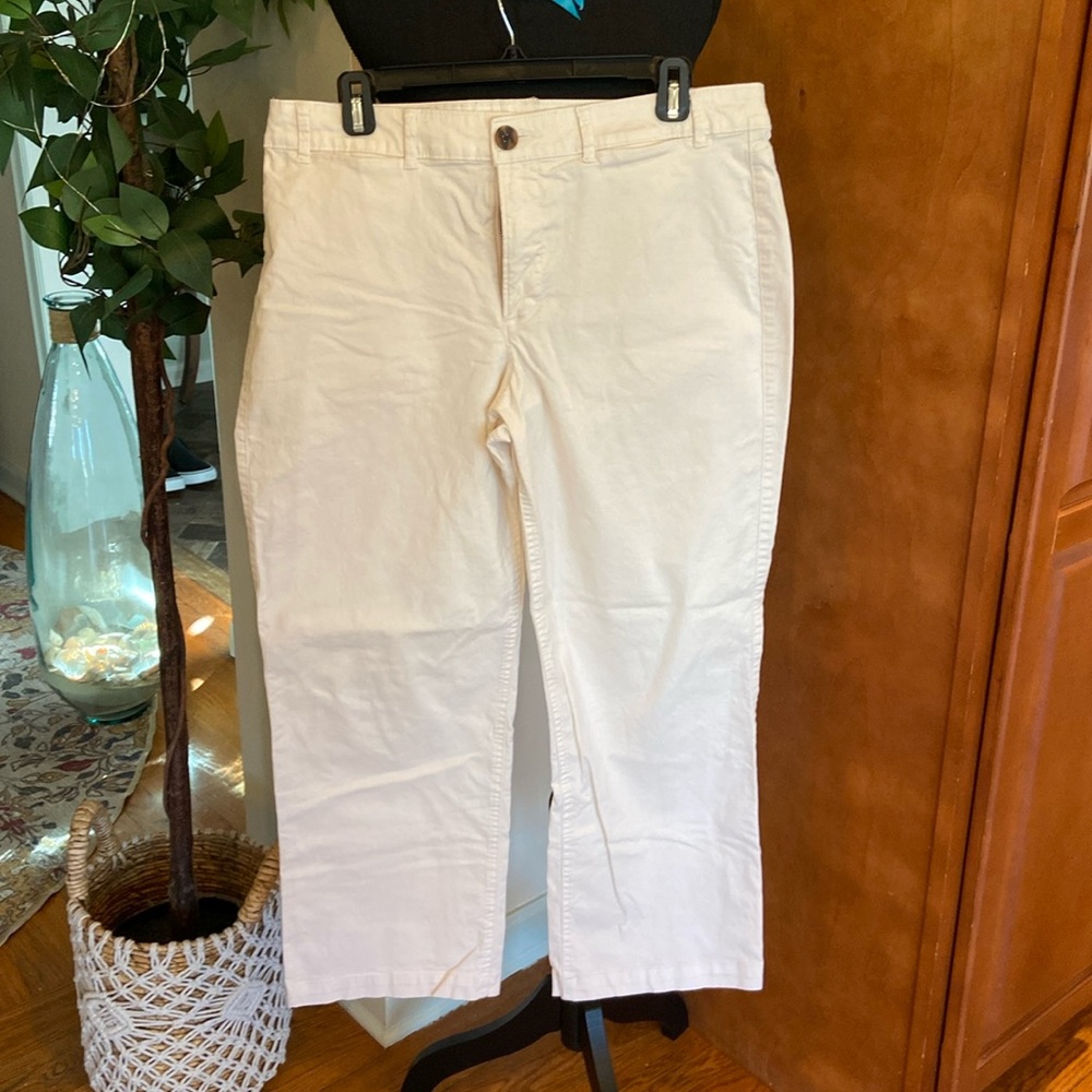 Old Navy Mid Rise Wide Leg Chinos for Women • cream • Size 14 • 381910